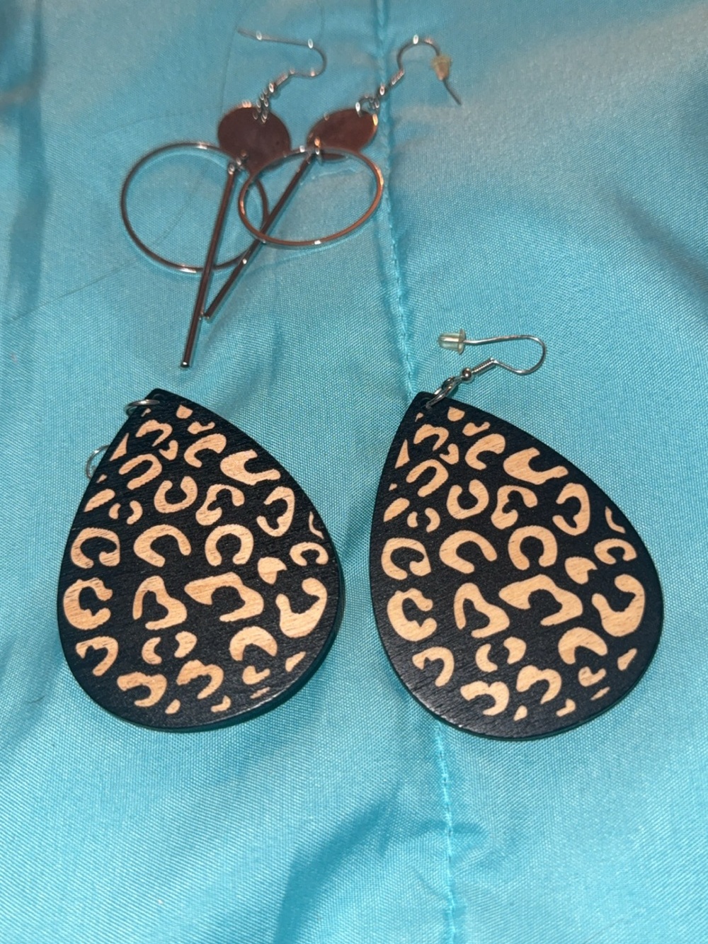 paparazzi Black and Tan Leopard Teardrop Earrings